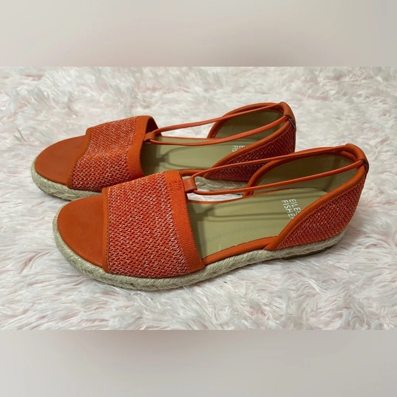 Eileen Fisher Mews Magma Melange Orange Stretch Espadrilles Flat Sandals Sz 6.5 - Picture 4 of 14